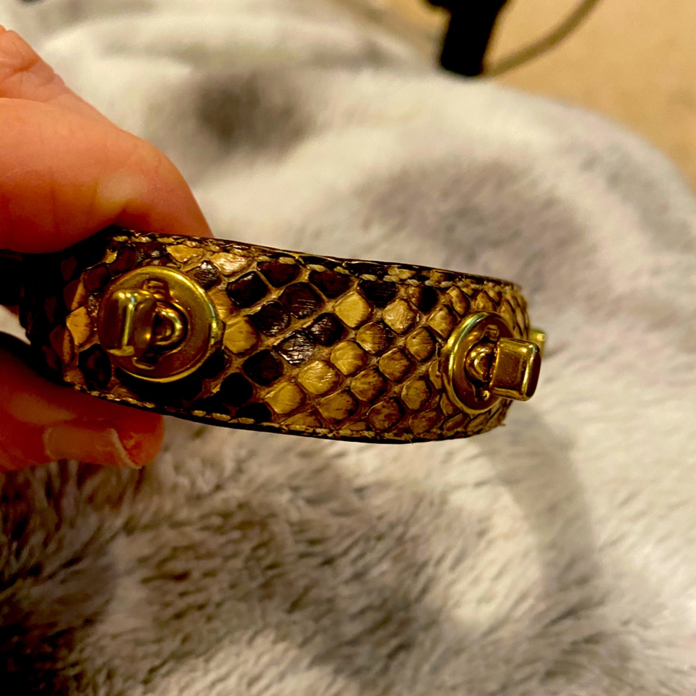 Coach Authentic snake skin Bracelet + brass